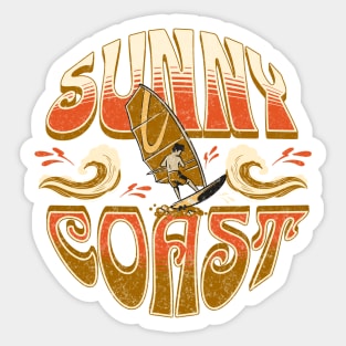 Sunny Coast, Sunshine Coast Distressed Vintage Graphic Sticker